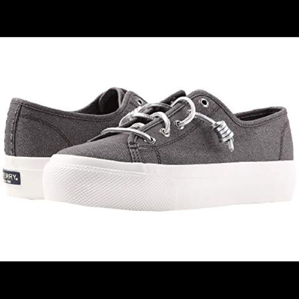 NWOT Sperry Sky Sail Metallic Twill Sneakers